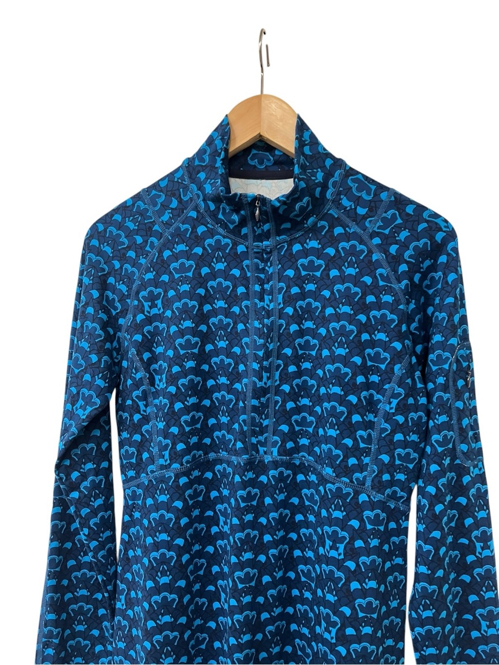 Title Nine Dress Blue Synergy Getaway Long Sleeve Mock Neck Half Zip M - Picture 2 of 5
